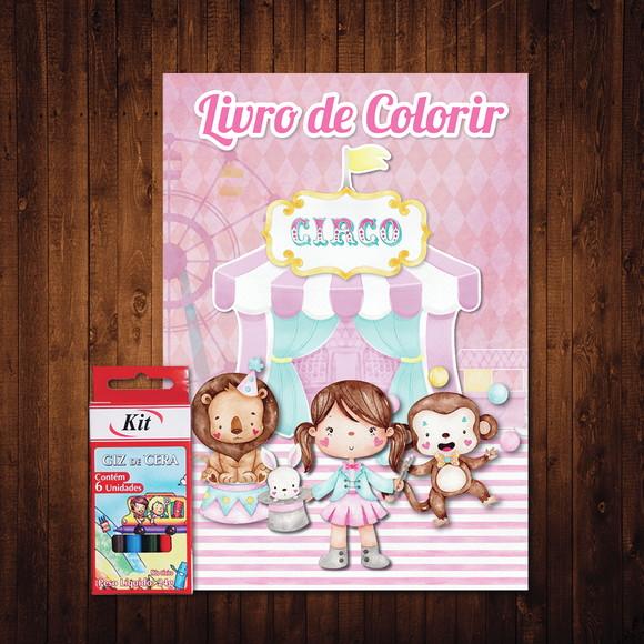 Livro de Colorir / Circo Encantado / 15x21cm / Giz de Cera