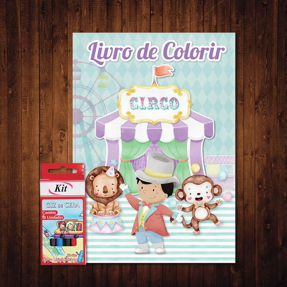 Livro de Colorir / Circo Encantado / 15x21cm / Giz de Cera