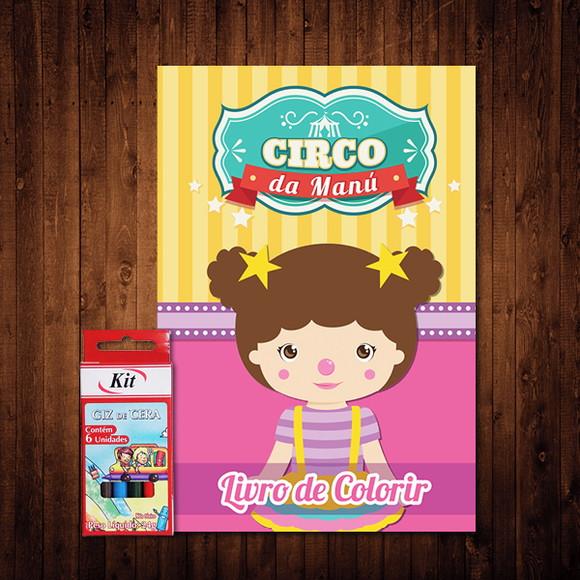 Livro de Colorir / Circo Encantado / 15x21cm / Giz de Cera