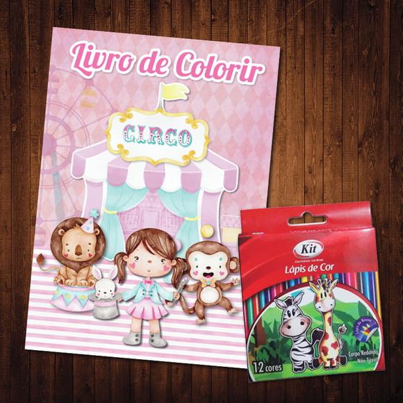 Livro de Colorir / Circo Encantado / 15x21cm / Lápis de Cor