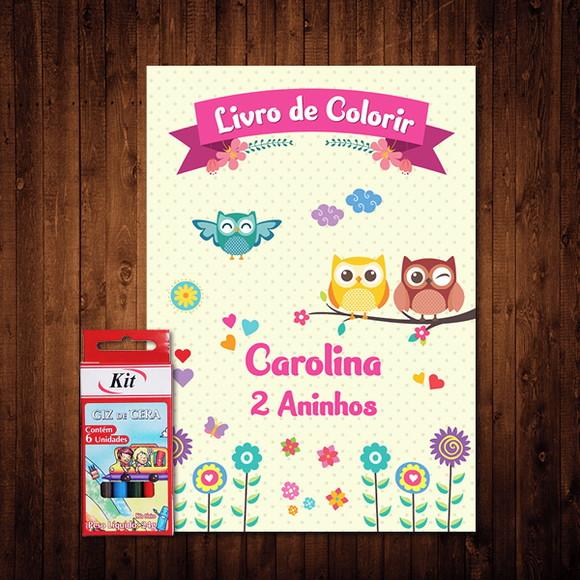 Livro de Colorir / Corujinhas (Giz de Cera)