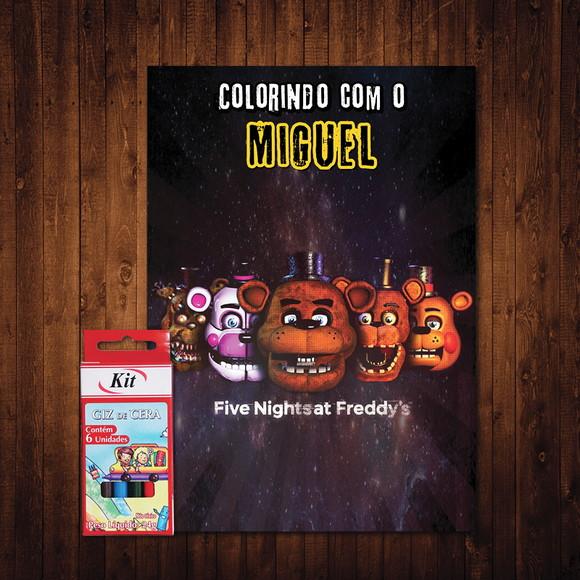 Livro de Colorir / Five Nights at Freddy's / Giz de Cera