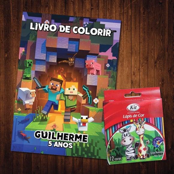 Livro de Colorir / Minecraft / 15x21cm / Lápis de Cor