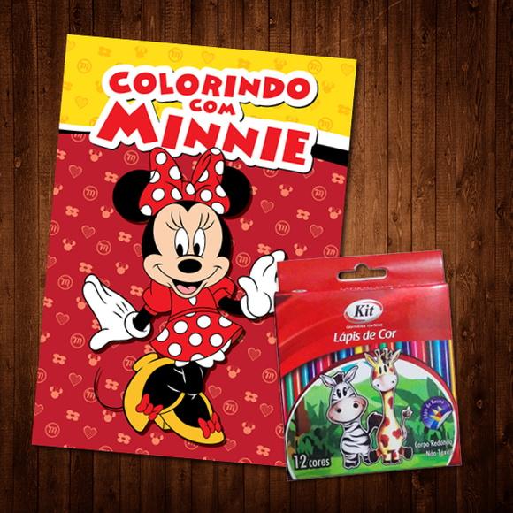 Livro de Colorir / Minnie Vermelha / Lápis de Cor / 15x21cm