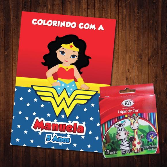 Livro de Colorir / Mulher Maravilha / 15x21cm / Lápis de Cor