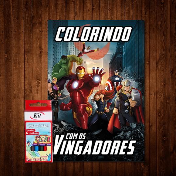 Livro de Colorir / Vingadores / Giz de Cera / 15x21cm