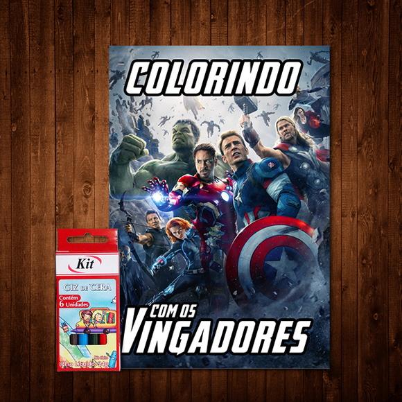 Livro de Colorir / Vingadores / Giz de Cera / 15x21cm