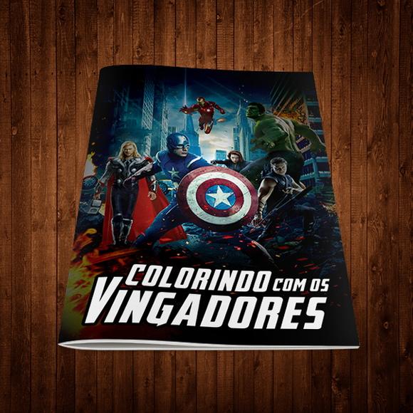 Livro de Colorir / Vingadores / Giz de Cera / 15x21cm