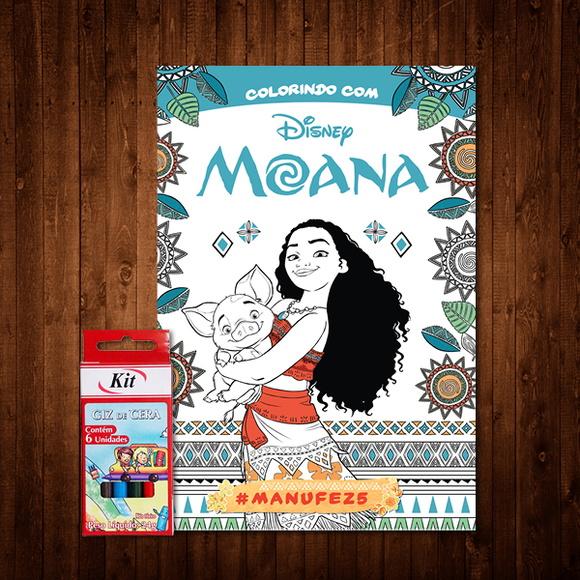 Livro de Colorir da Moana (giz de Cera)