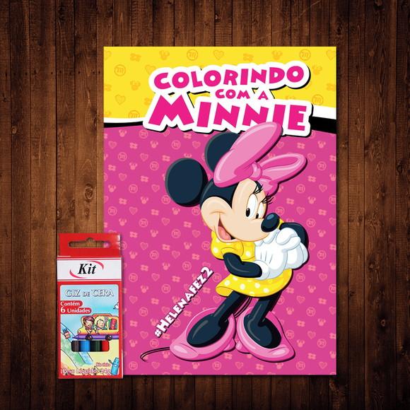 Livro de Colorir do Minnie Rosa (giz de Cera)