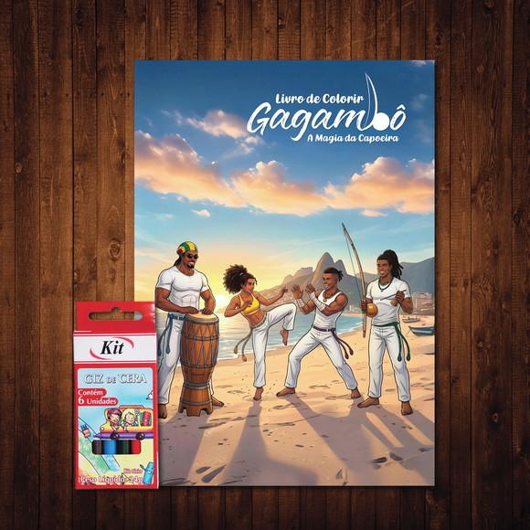 Livro de Colorir Gagambô Magia da Capoeira Giz de Cera
