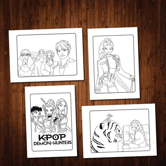 Livro de Colorir Guerreiras do Kpop 15x21cm 12 Desenhos