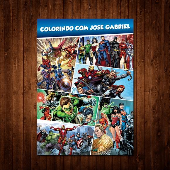Livro de Colorir Vingadores e Liga da Justiça / 15x21cm