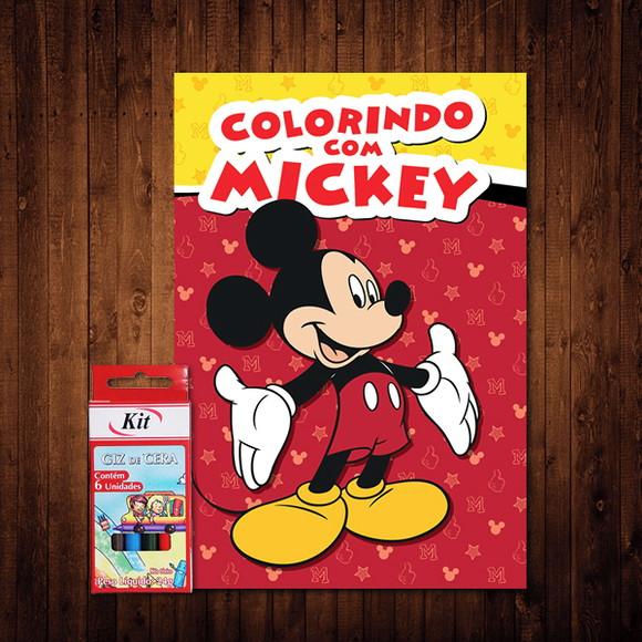 Mickey / Livro de Colorir / 10x15cm / Giz de Cera)
