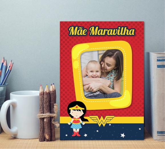 Placa Dia das Mães / Mãe Maravilha / 20x30cm / MDF / 3mm