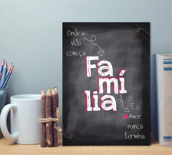 Placa Família / 20x30cm / MDF / 3mm