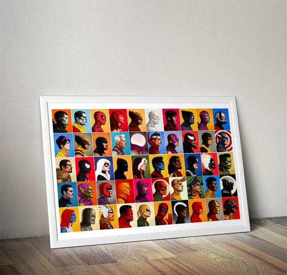 Quadro / All Star Marvel / 20x30cm / com Vidro