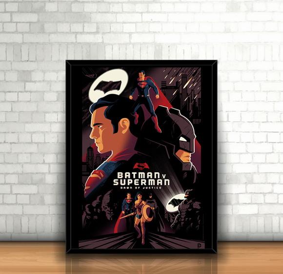 Quadro Batman Superman Mulher Maravilha