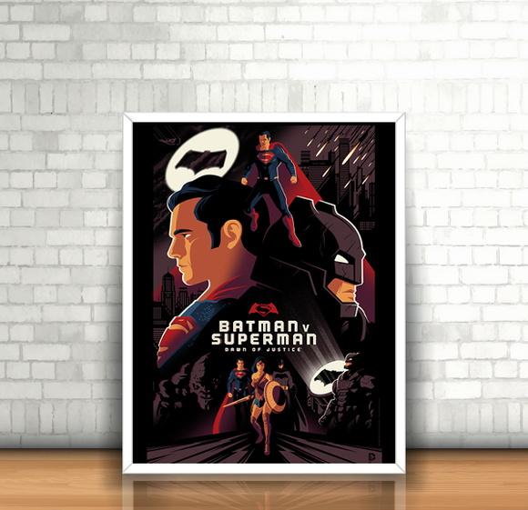 Quadro Batman Superman Mulher Maravilha