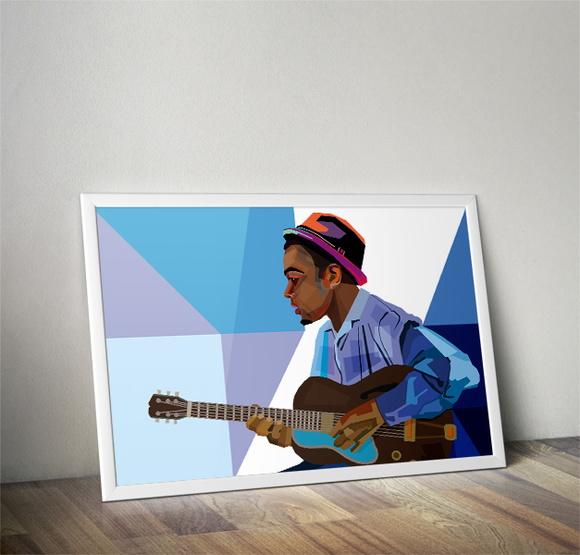 Quadro Blues / 20x30cm / Com Vidro