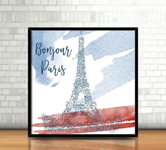 Quadro Bonjour Paris (20x20cm)