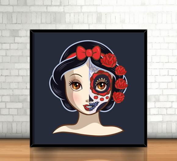 Quadro Branca de Neve/Catrina (20x20cm)