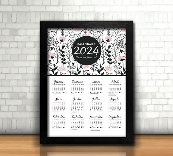 Quadro Calendário Floral