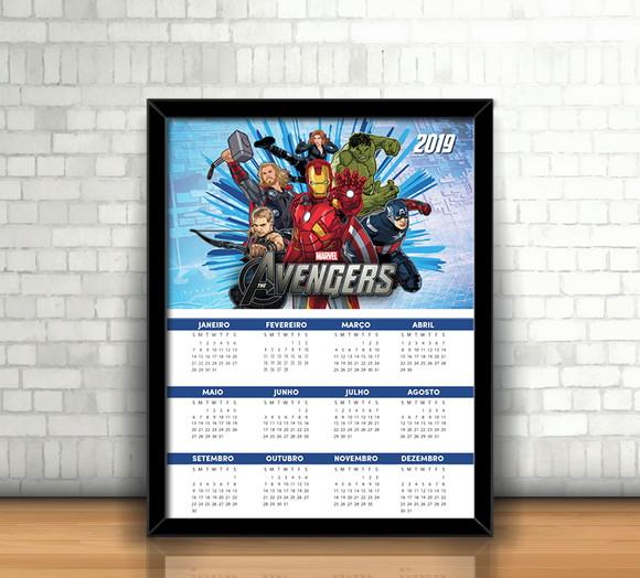 Quadro Calendário Vingadores