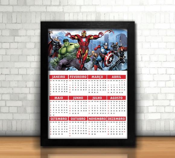 Quadro Calendário Vingadores