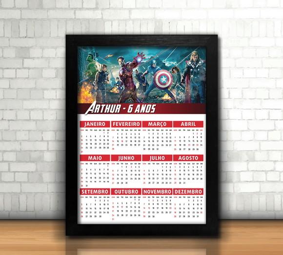 Quadro Calendário Vingadores