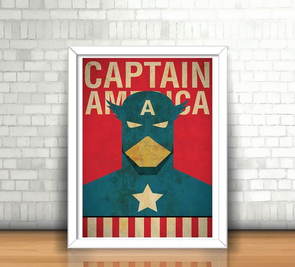 Quadro Capitão América / Minimalista