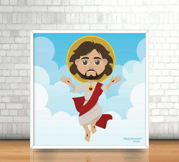 Quadro Cristo / Ilustração (20x20cm)