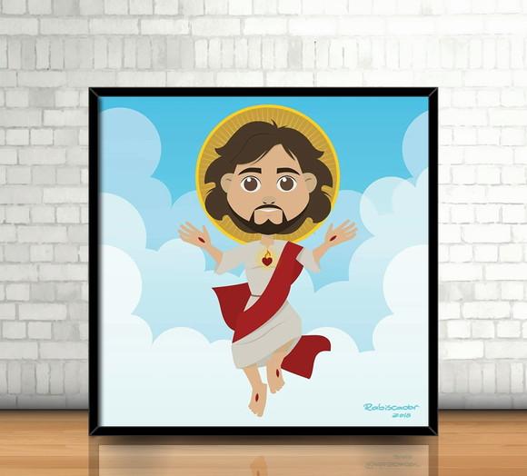 Quadro Cristo / Ilustração (20x20cm)