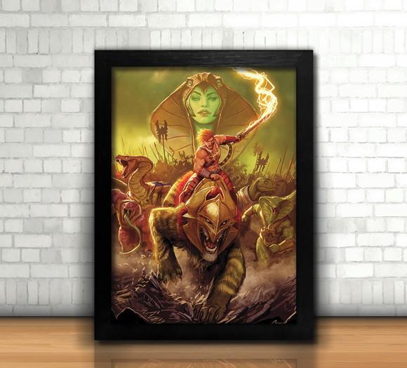 Quadro Defensor de Grayskull / He-Man / 20x30cm / com vidro