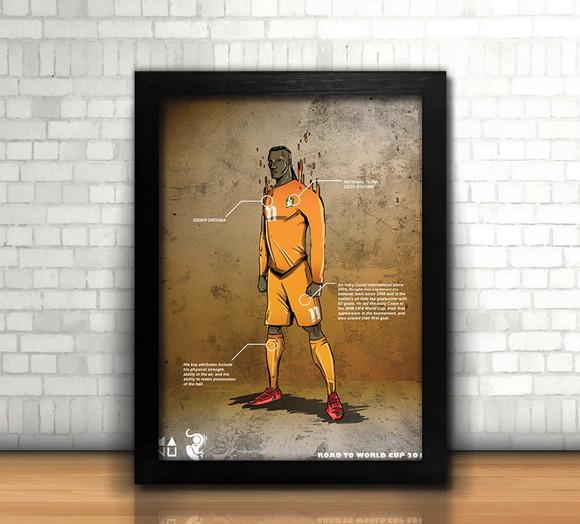 Quadro Didier Drogba / Costa do Marfim
