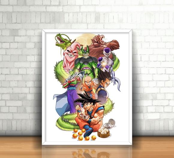 Quadro Dragon Ball Z / 20x30cm / Com Vidro