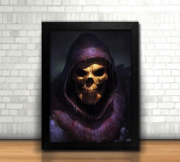 Quadro Esqueleto Sombrio / He-Man / 20x30cm / com vidro