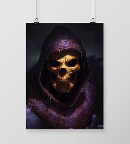 Quadro Esqueleto Sombrio / He-Man / 20x30cm / com vidro