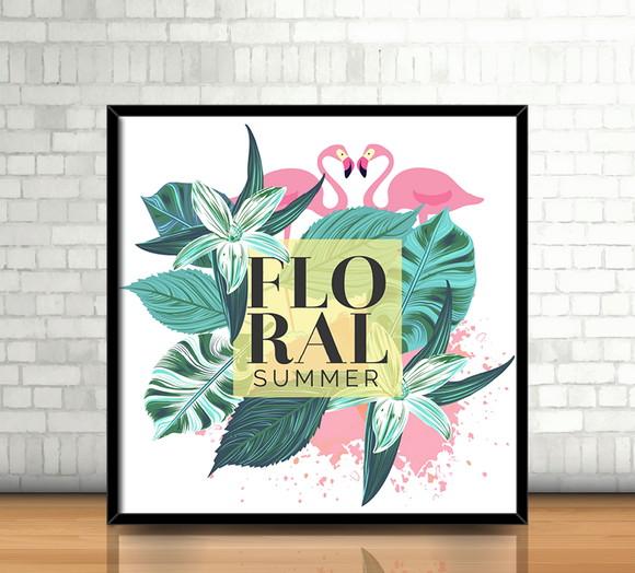 Quadro Flamingo (20x20cm)