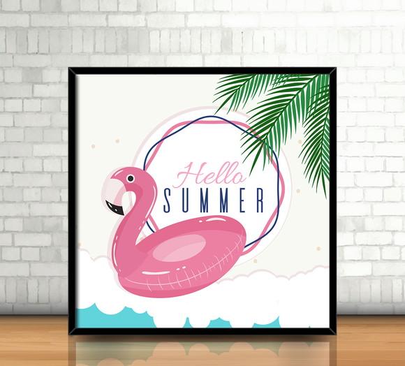 Quadro Flamingo (20x20cm)