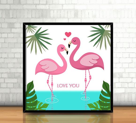 Quadro Flamingo (20x20cm)