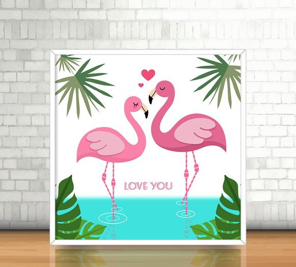 Quadro Flamingo (20x20cm)