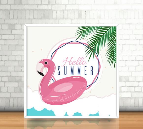 Quadro Flamingo (20x20cm)