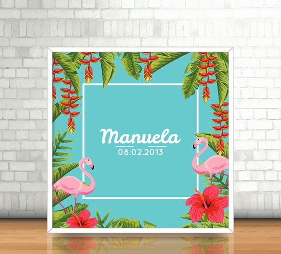 Quadro Flamingo (20x20cm)