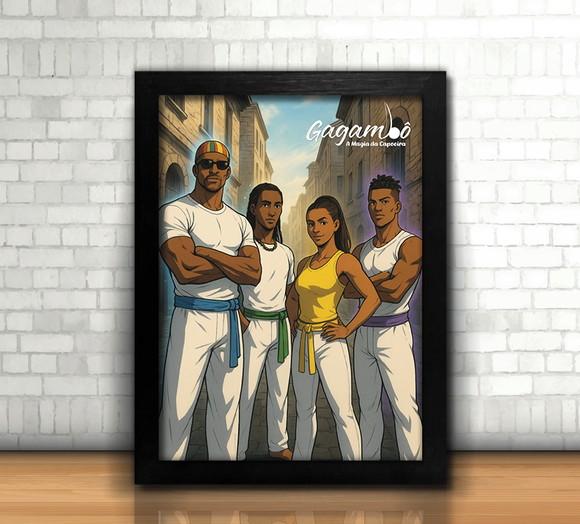 Quadro Gagambô Magia da Capoeira com Vidro