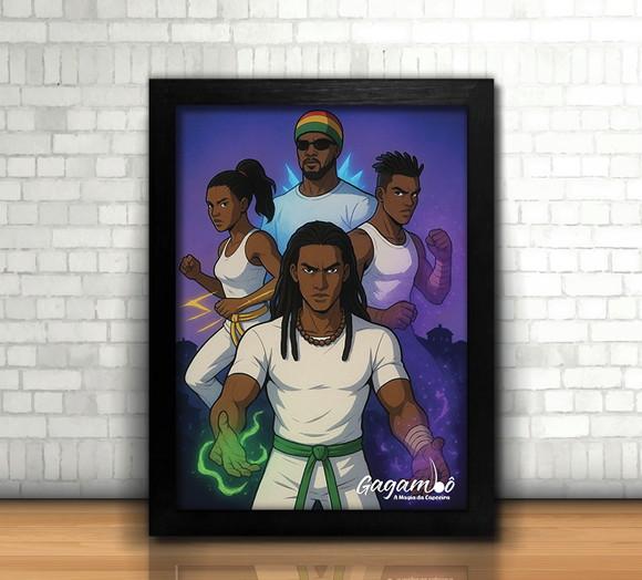 Quadro Gagambô Magia da Capoeira com Vidro