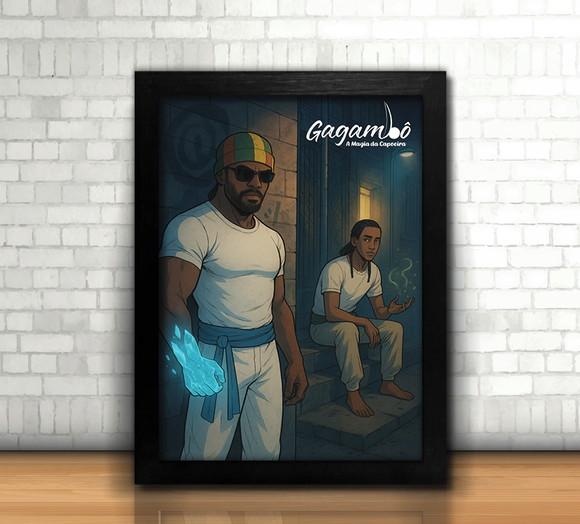 Quadro Gagambô Magia da Capoeira com Vidro