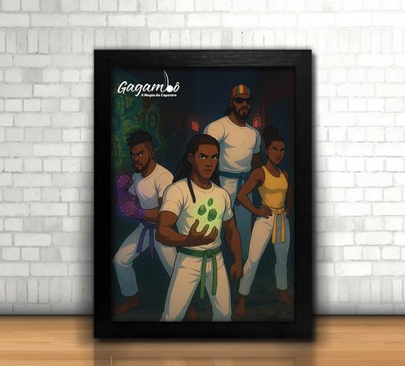 Quadro Gagambô Magia da Capoeira com Vidro