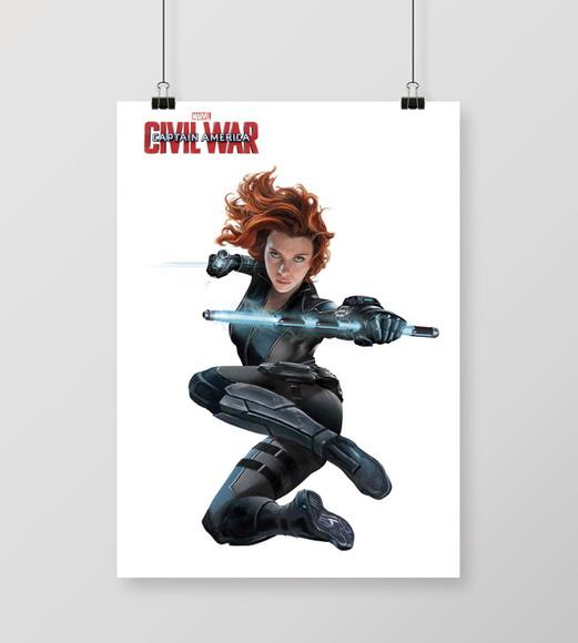 Quadro Guerra Civil Marvel Viúva Negra