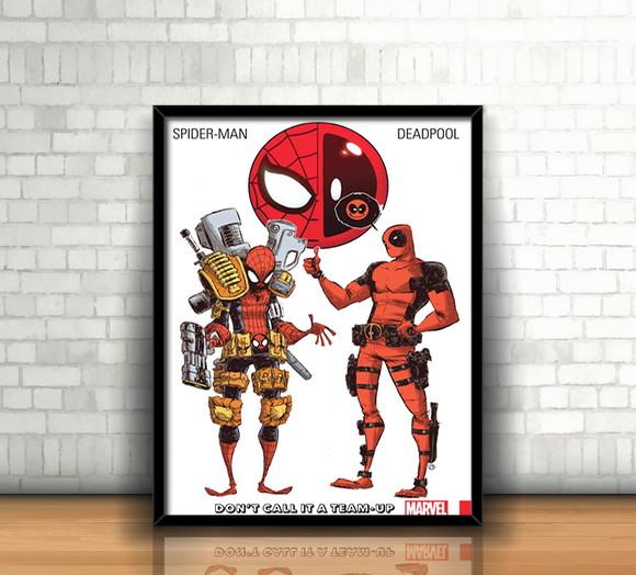 Quadro Homem Aranha e Deadpool